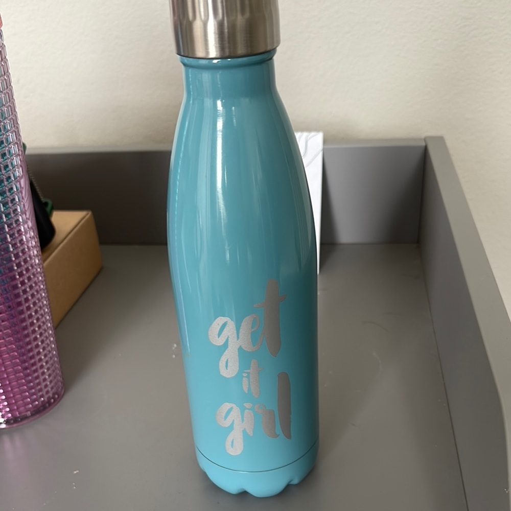 Blue and Silver Insulated Drinkware Bottle